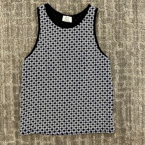 Blue and white Zara thick knit top